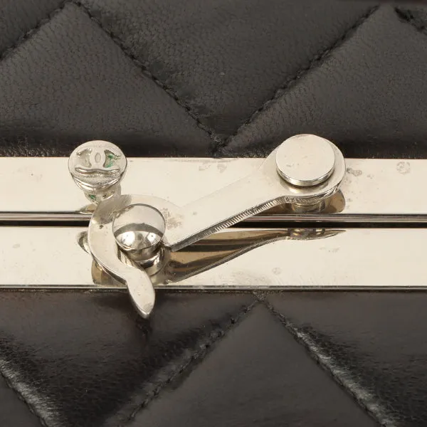 Chanel 1997 Made Logo Plate Box Hand Bag Black