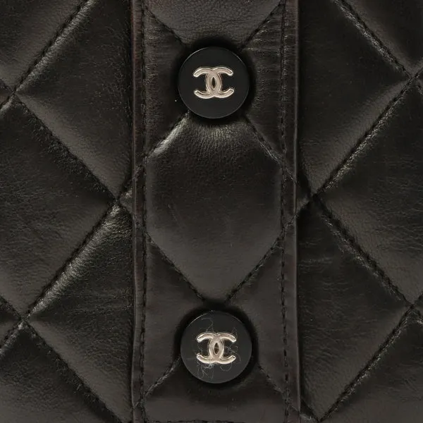 Chanel 1997 Made Logo Plate Box Hand Bag Black