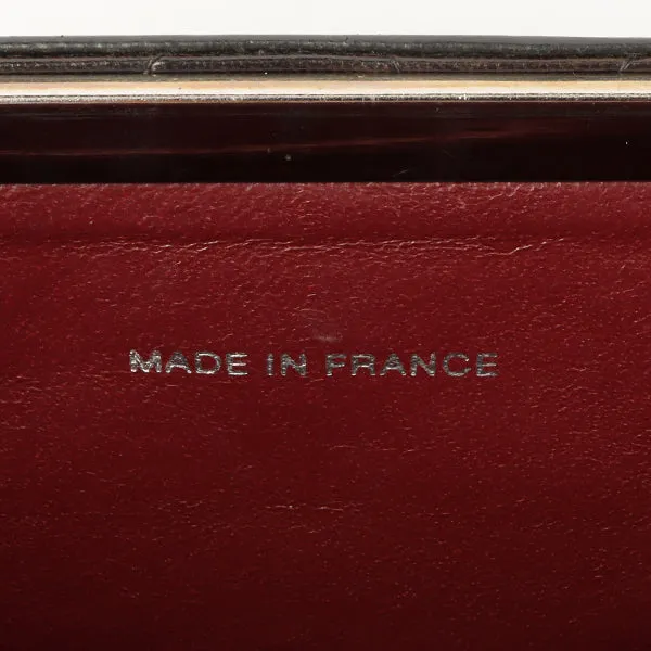 Chanel 1997 Made Logo Plate Box Hand Bag Black