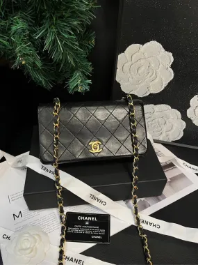 Chanel Black Gold Flap CF Crossbody Bag