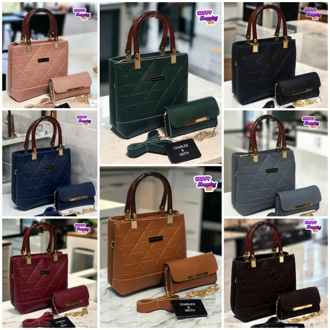 Charles & Keith Cross Body Bag Master Quality 2-in-1 Premium Quality (Maroon)