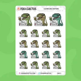 Clever Girl Velociraptor Stickers