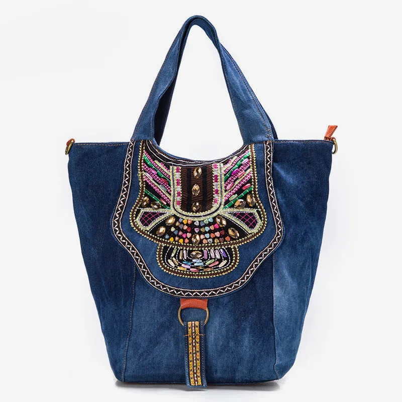 Cotton Linen Tote For Women Travel Ethnic Stylish Shoulder Bag