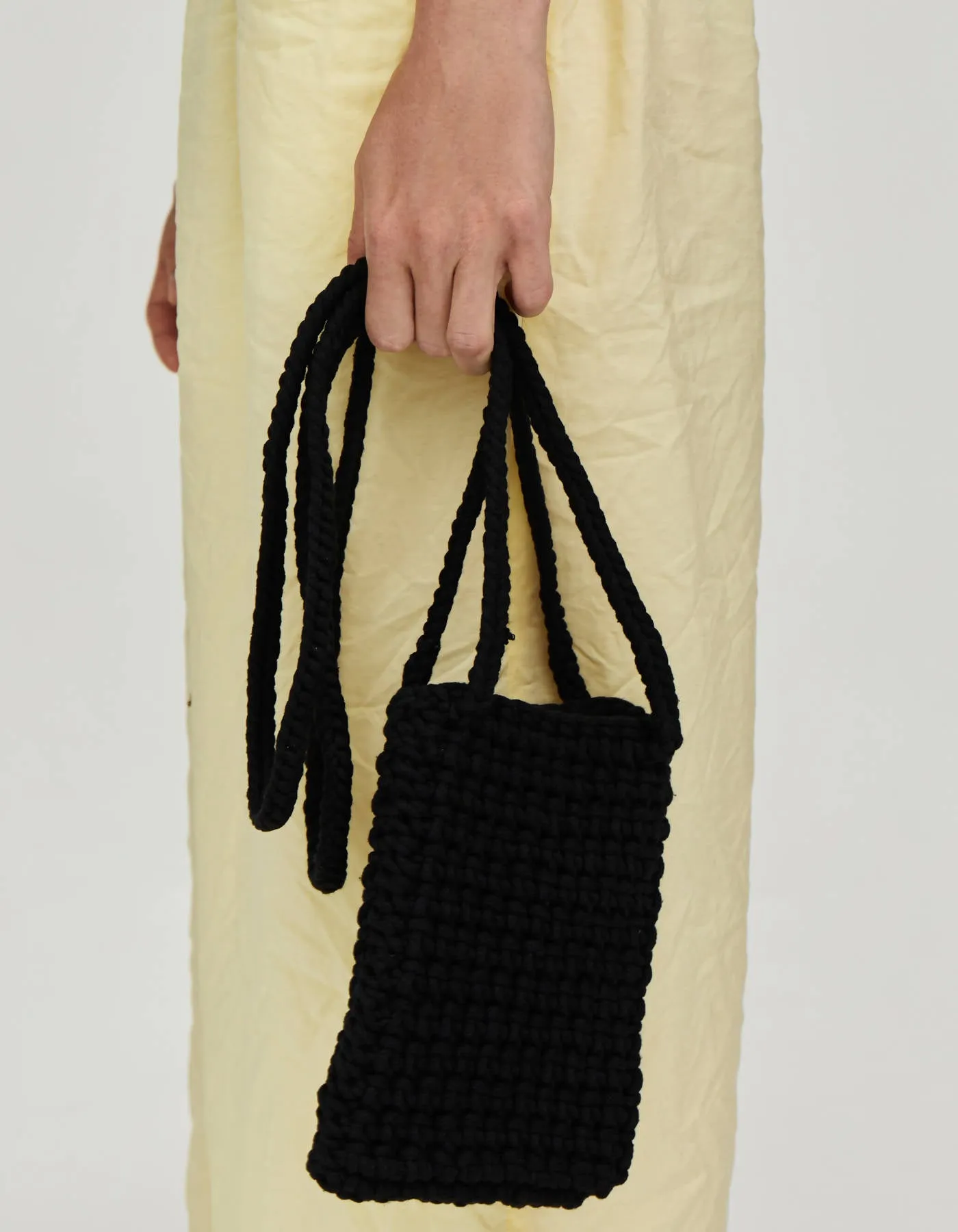 Crochet Shoulder Bag - Black, Pink, Yellow