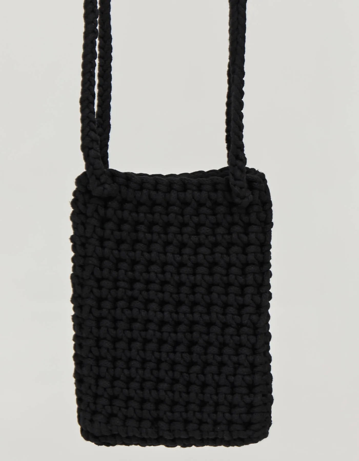 Crochet Shoulder Bag - Black, Pink, Yellow
