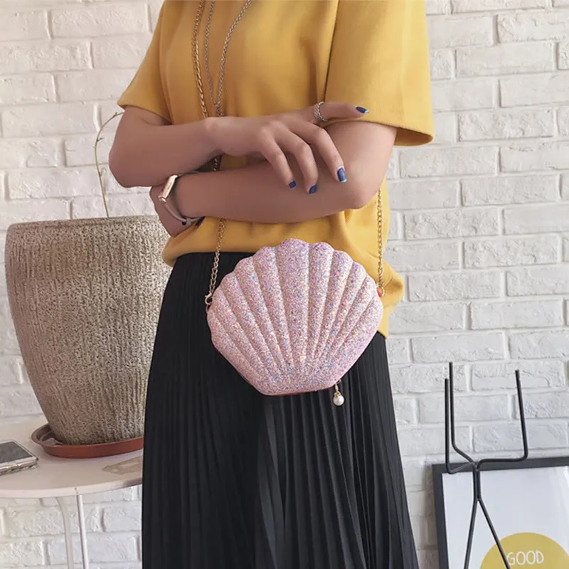 Crossbody Bag For Women Sequin Mini Shell Accessories Bag