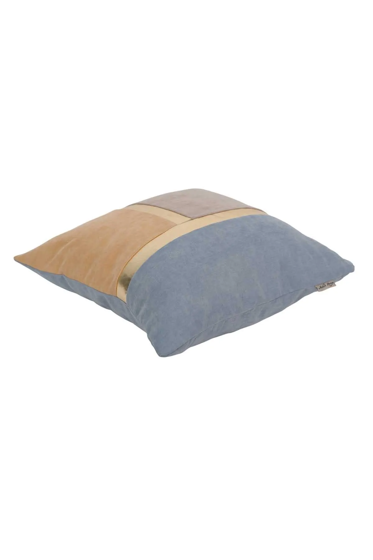 Decorative Pillow Covers Golden Faux Leather Striped Polyester Patchwork Cushion Covers (18 x 18 inch) Modern Velvet Look,K-133