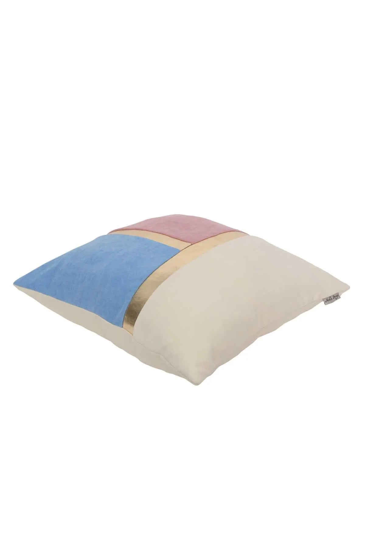 Decorative Pillow Covers Golden Faux Leather Striped Polyester Patchwork Cushion Covers (18 x 18 inch) Modern Velvet Look,K-133