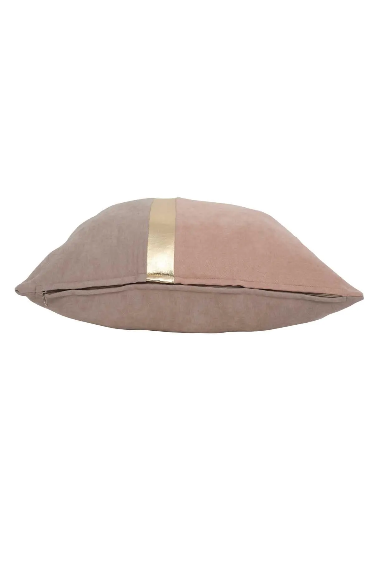 Decorative Pillow Covers Golden Faux Leather Striped Polyester Patchwork Cushion Covers (18 x 18 inch) Modern Velvet Look,K-133