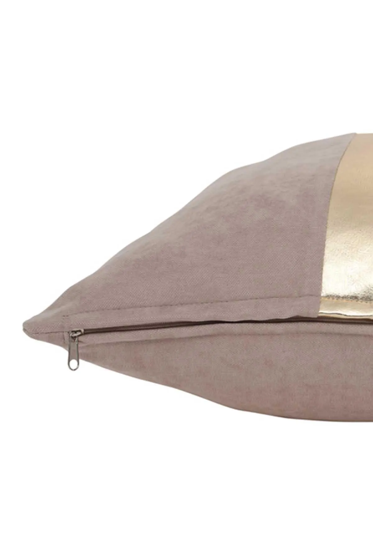 Decorative Pillow Covers Golden Faux Leather Striped Polyester Patchwork Cushion Covers (18 x 18 inch) Modern Velvet Look,K-133