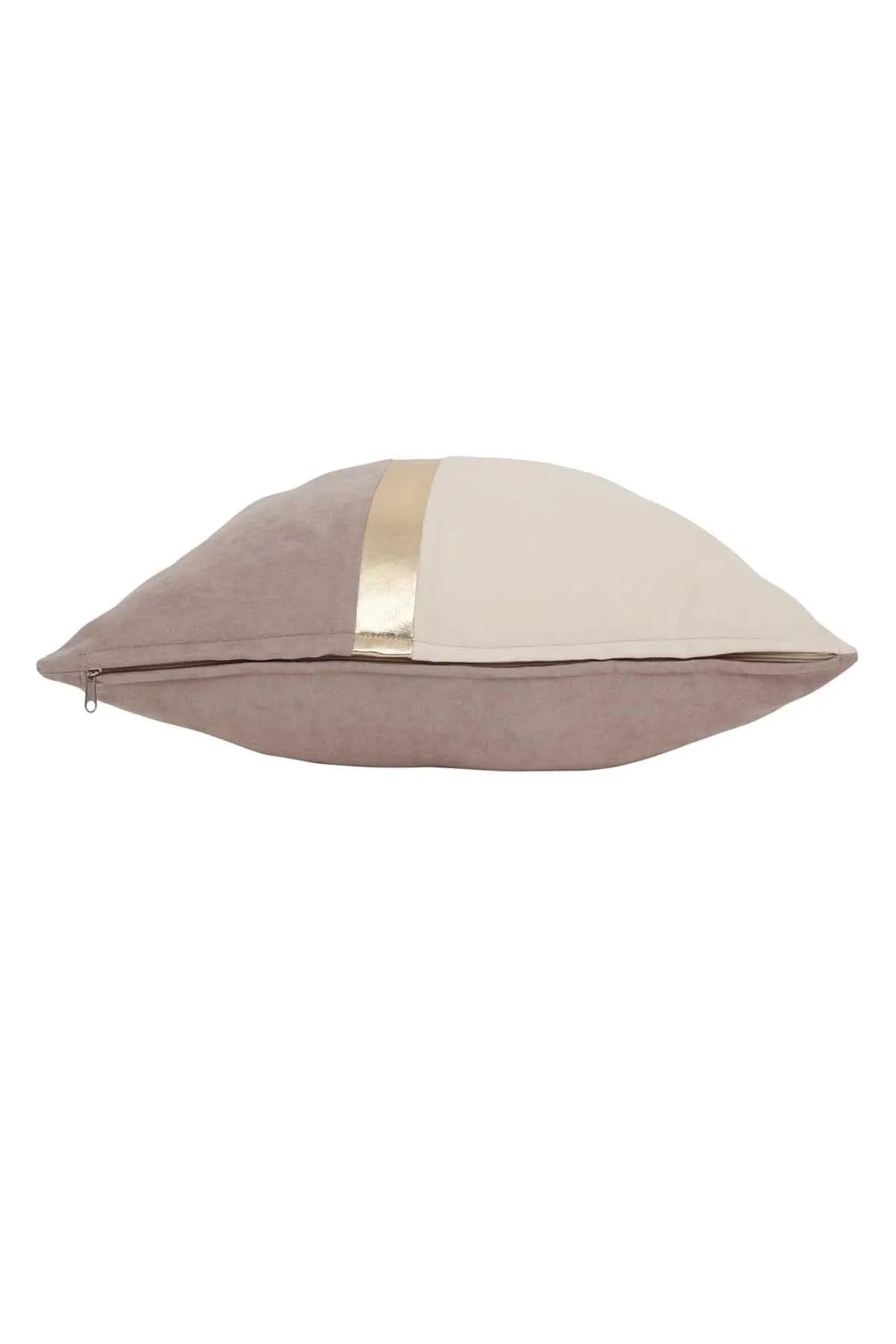 Decorative Pillow Covers Golden Faux Leather Striped Polyester Patchwork Cushion Covers (18 x 18 inch) Modern Velvet Look,K-133