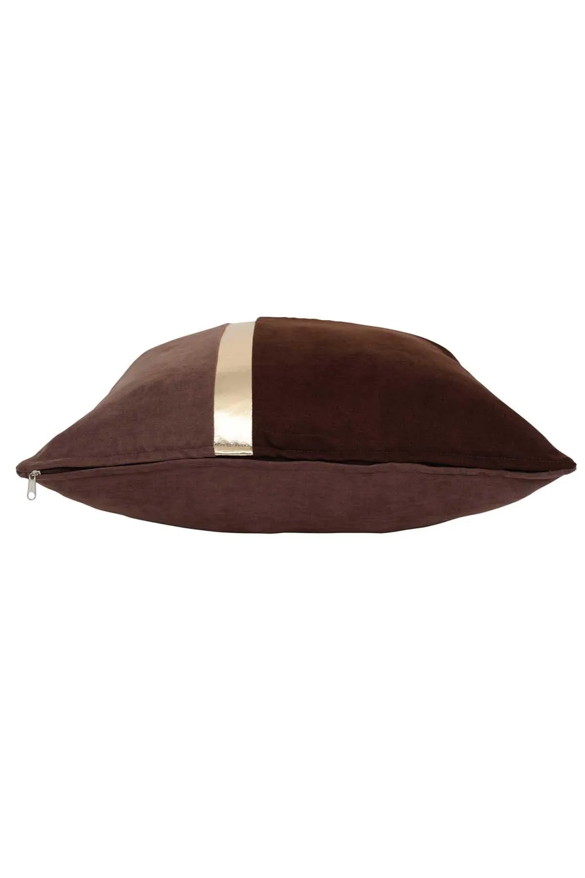 Decorative Pillow Covers Golden Faux Leather Striped Polyester Patchwork Cushion Covers (18 x 18 inch) Modern Velvet Look,K-133