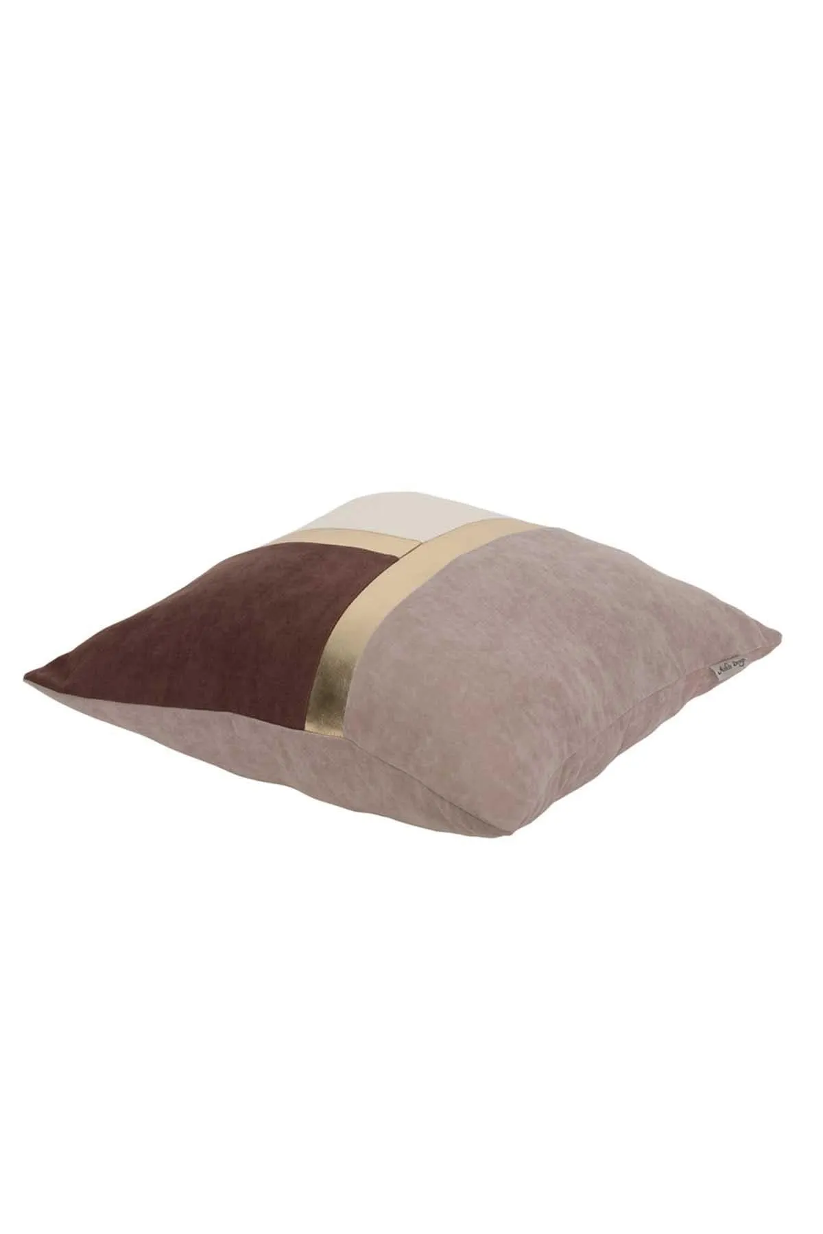 Decorative Pillow Covers Golden Faux Leather Striped Polyester Patchwork Cushion Covers (18 x 18 inch) Modern Velvet Look,K-133