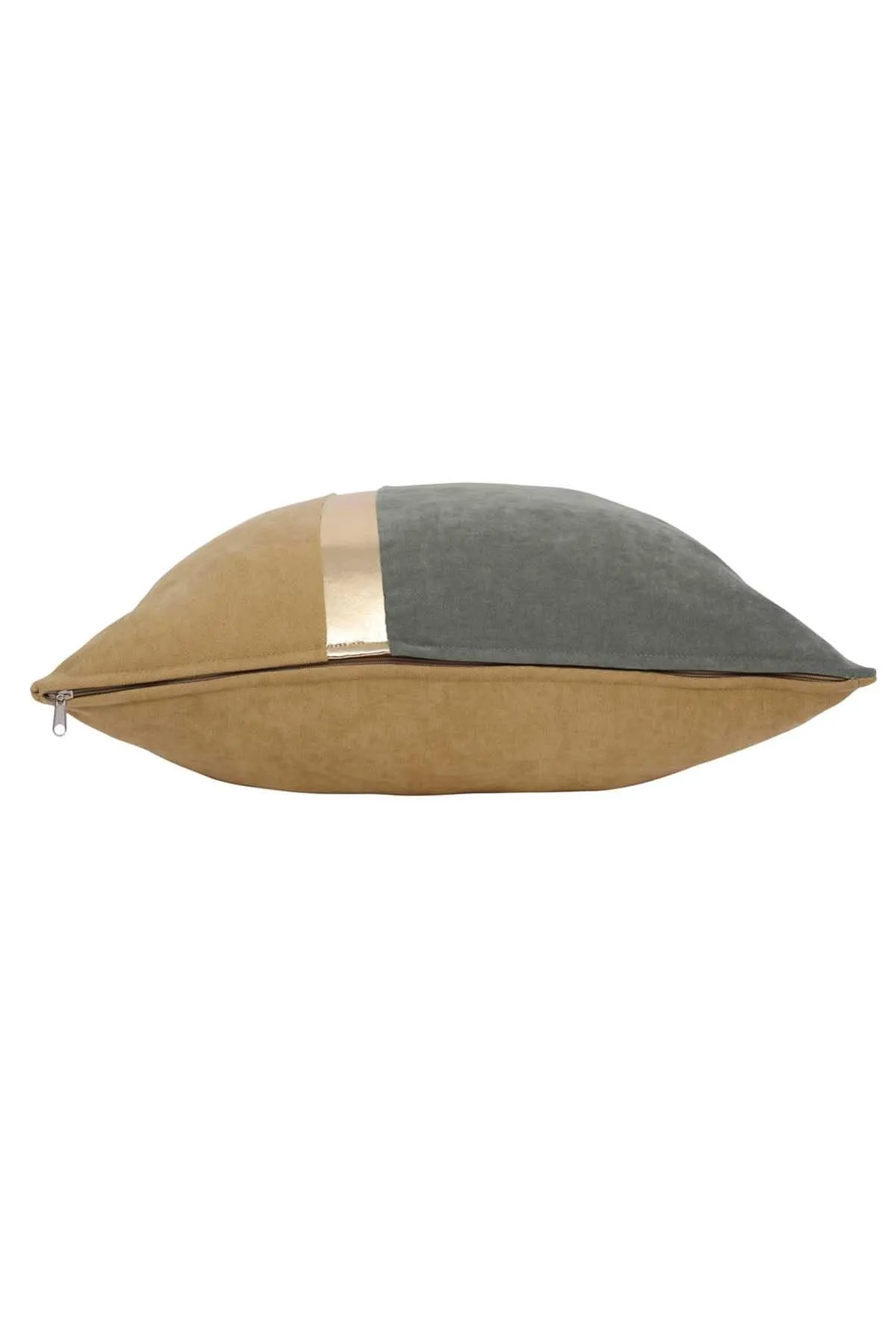 Decorative Pillow Covers Golden Faux Leather Striped Polyester Patchwork Cushion Covers (18 x 18 inch) Modern Velvet Look,K-133