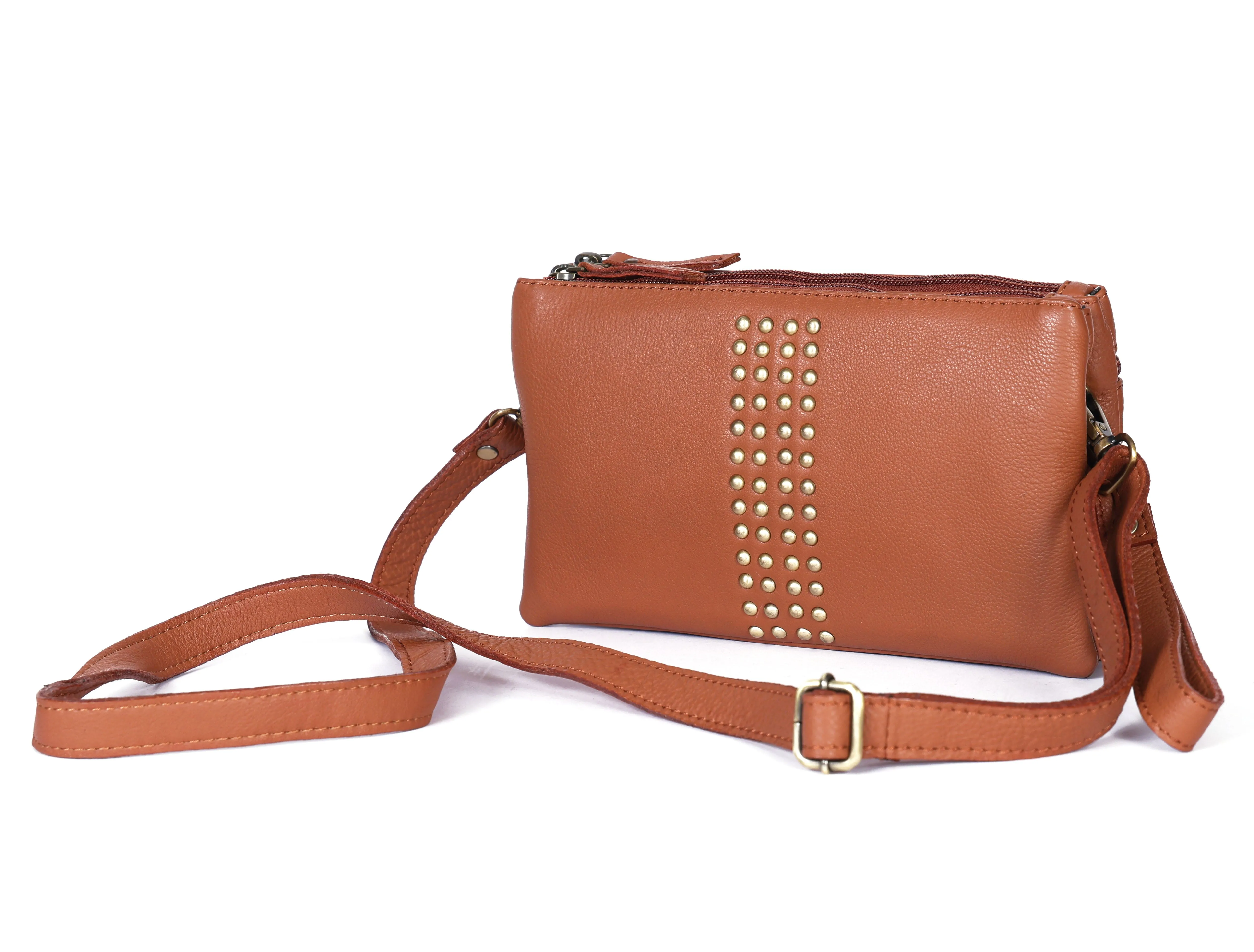 Effortless Elegance: Tan Soft Leather Sling Bag for Stylish Convenience. Art: BG-1584