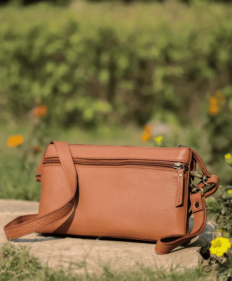 Effortless Elegance: Tan Soft Leather Sling Bag for Stylish Convenience. Art: BG-1584