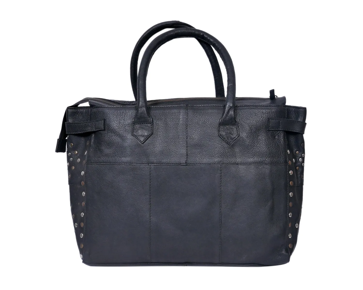Elegance Redefined: Introducing the Black Leather Shoulder Bag with Ripits. Art: BG-1496
