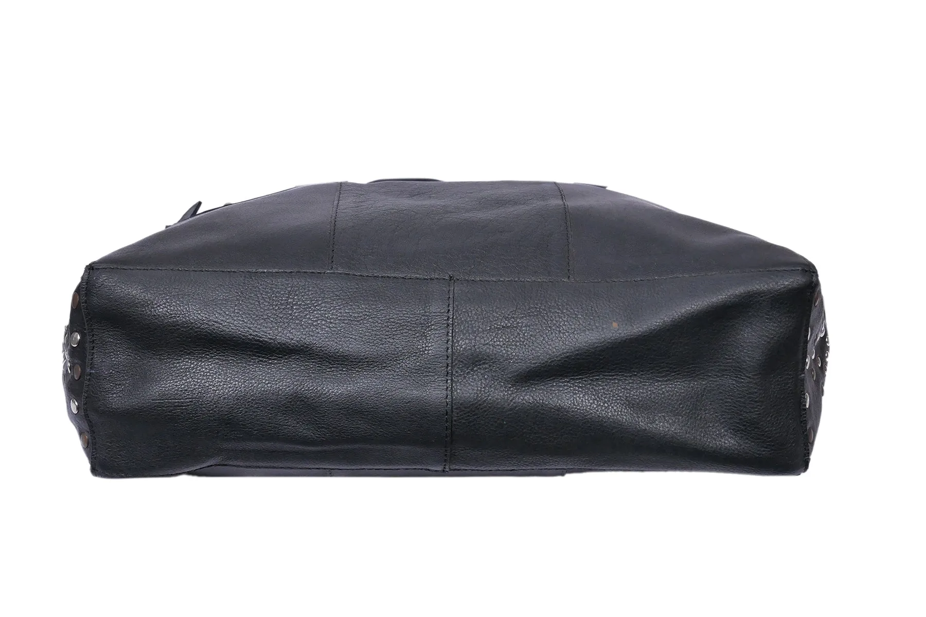 Elegance Redefined: Introducing the Black Leather Shoulder Bag with Ripits. Art: BG-1496