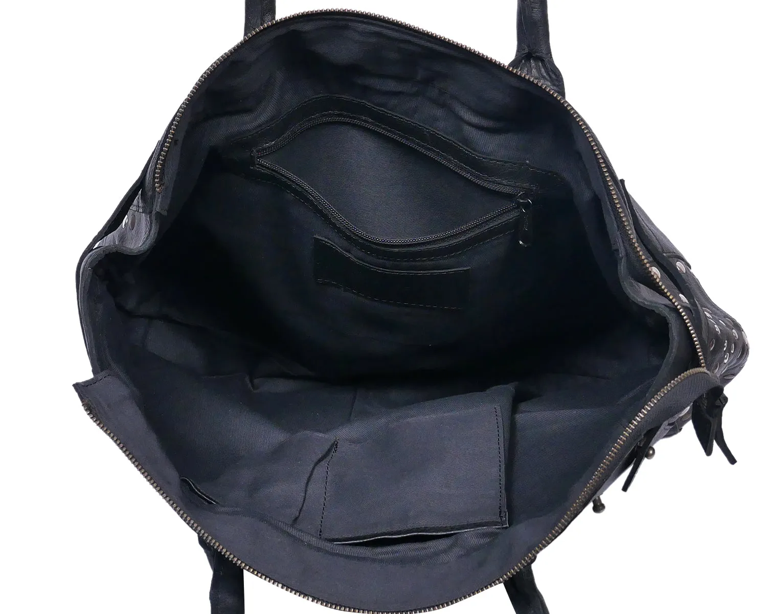 Elegance Redefined: Introducing the Black Leather Shoulder Bag with Ripits. Art: BG-1496