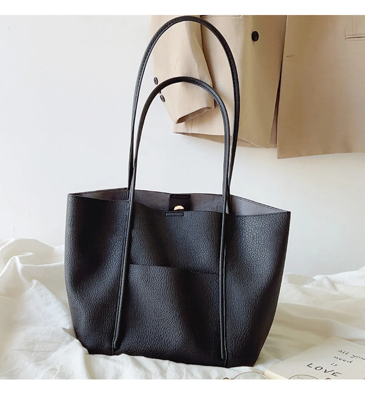 Elena Handbags Medium Shoulder Bag In Soft Pebbled Leather