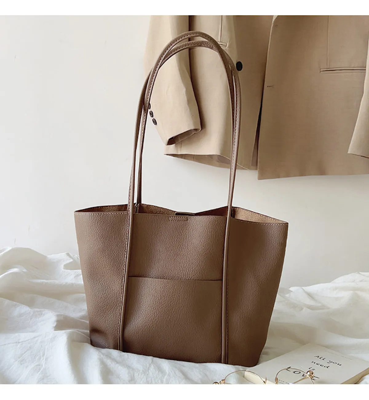 Elena Handbags Medium Shoulder Bag In Soft Pebbled Leather