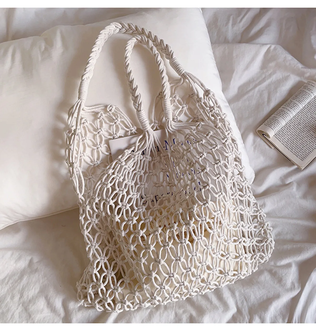 Elena Handbags Simple Fishnet Shoulder Bag