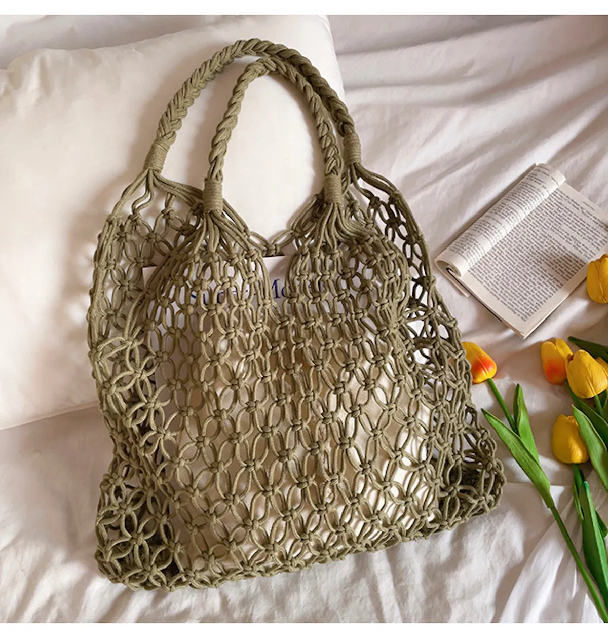 Elena Handbags Simple Fishnet Shoulder Bag