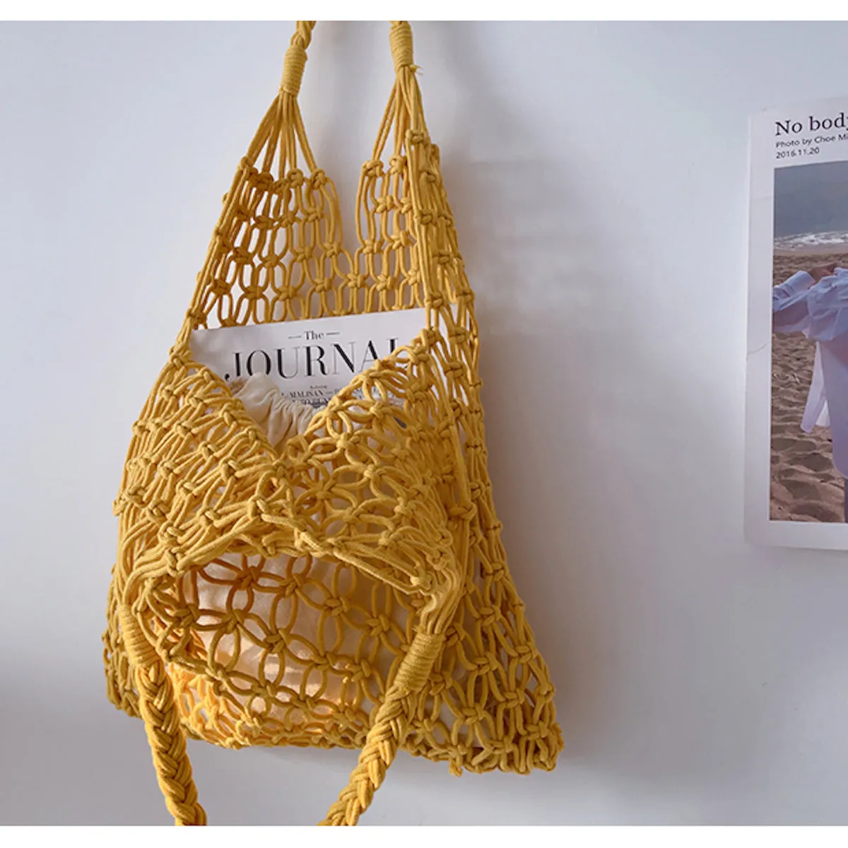 Elena Handbags Simple Fishnet Shoulder Bag