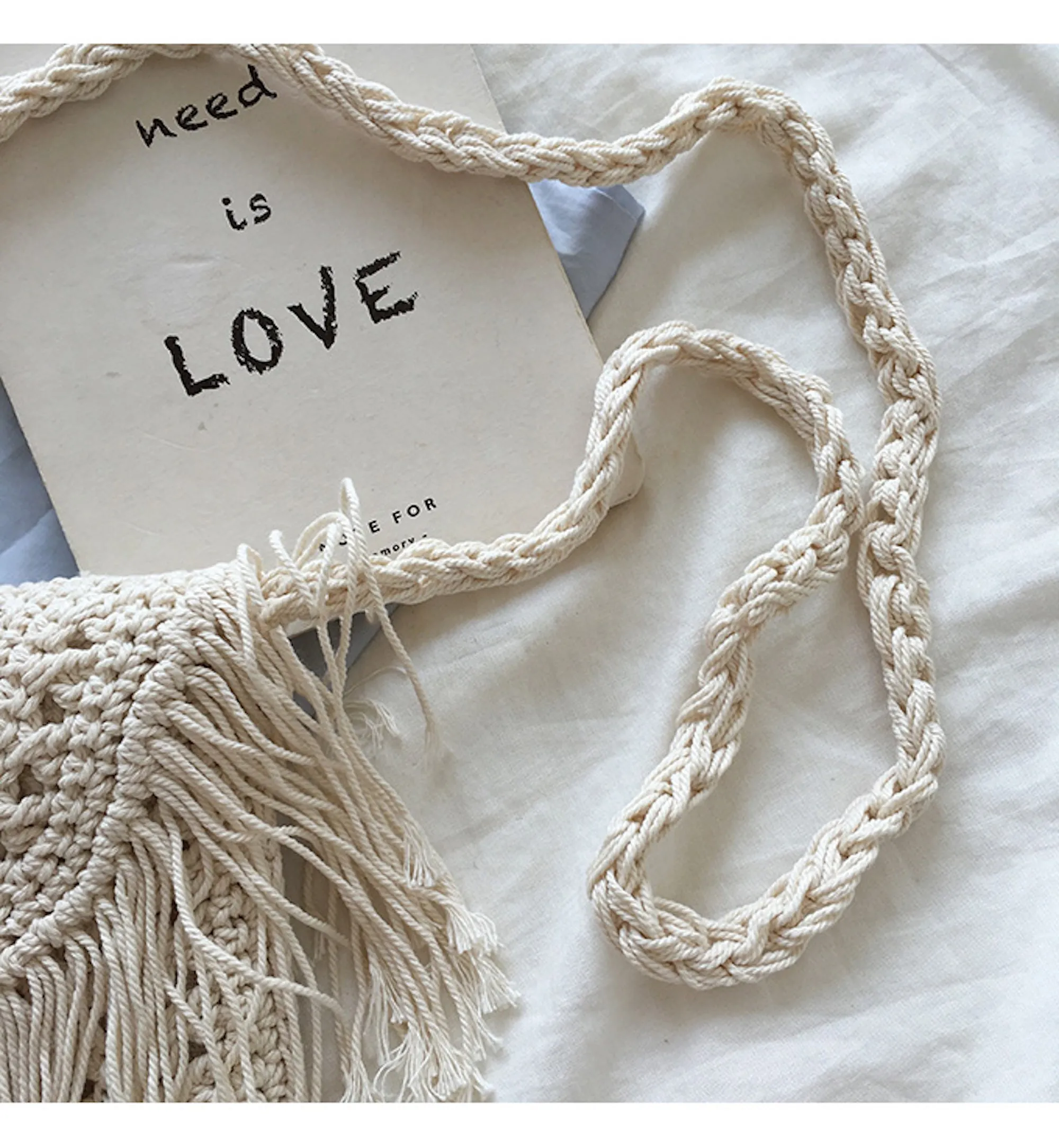 Elena Handbags Small Boho Beach Bag with Tassels