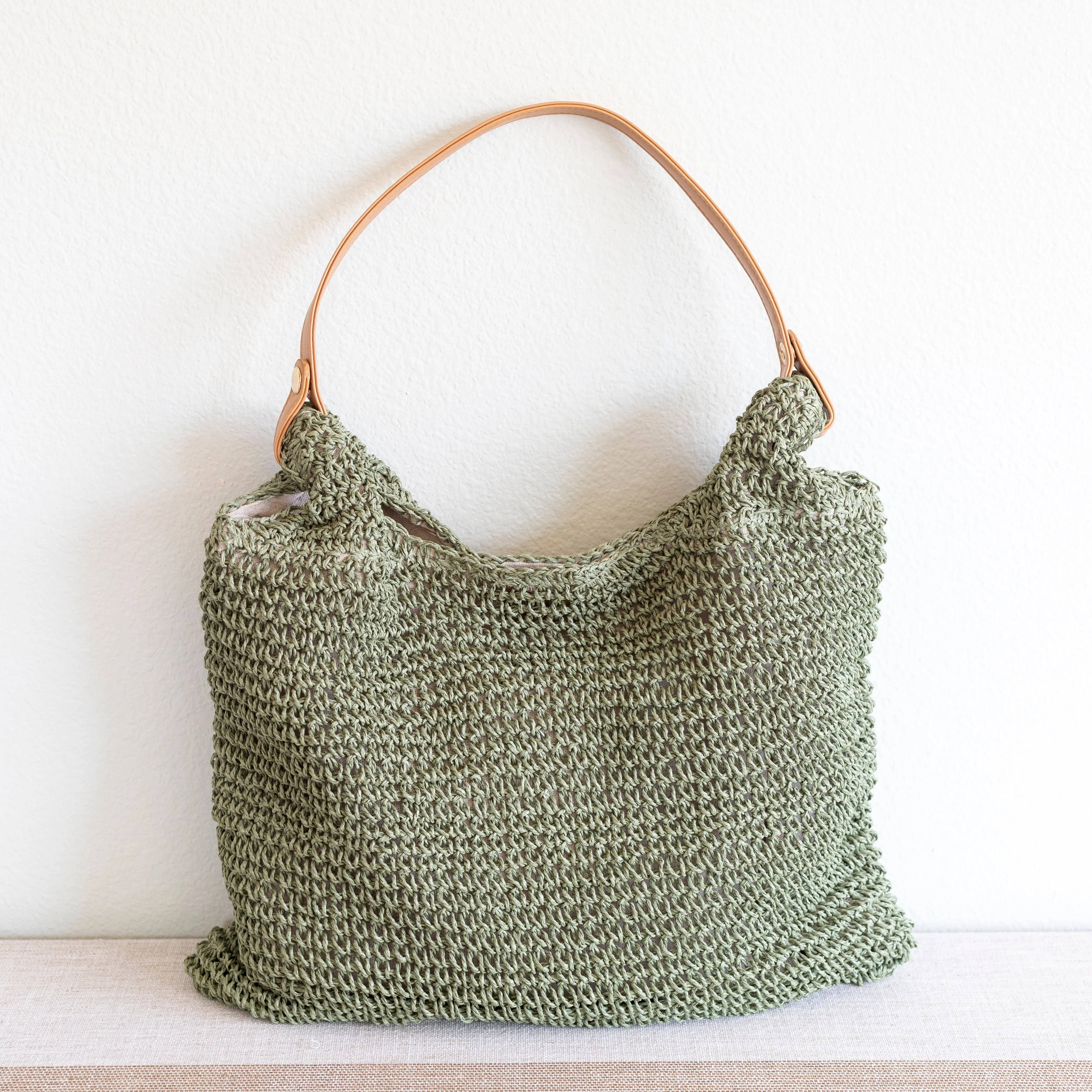 Elena Handbags Straw Woven Tote with Leather Straps