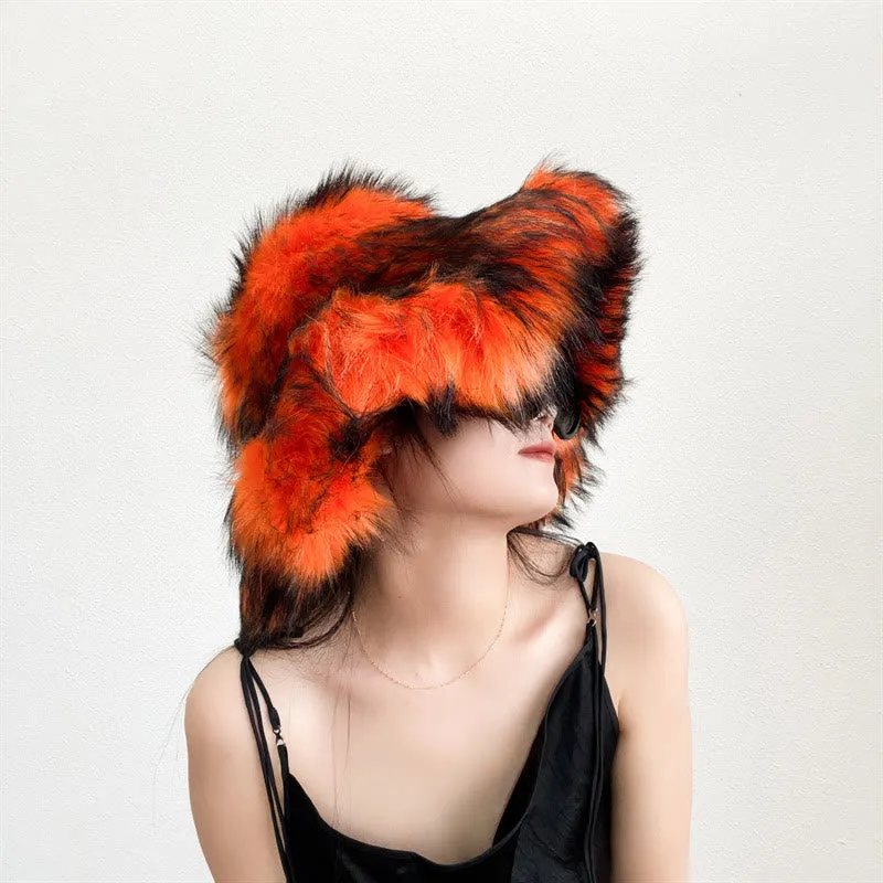 Faux Fur Soft Hat Bag Set For Women Winter Dating