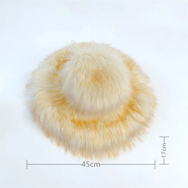Faux Fur Soft Hat Bag Set For Women Winter Dating