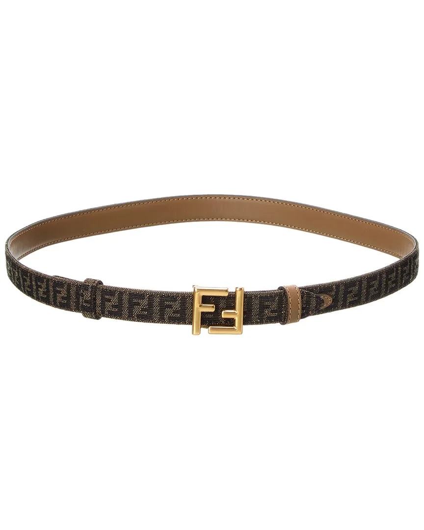 FENDI FF Reversible Jacquard & Leather Belt