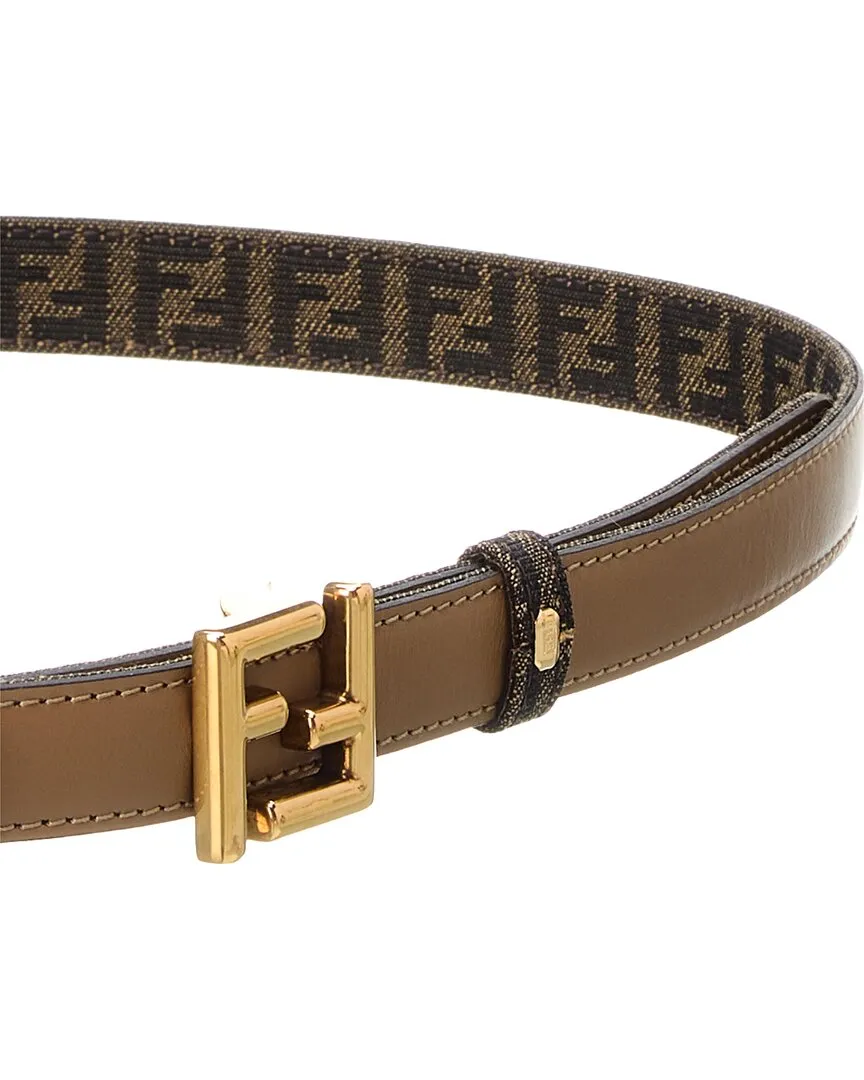 FENDI FF Reversible Jacquard & Leather Belt