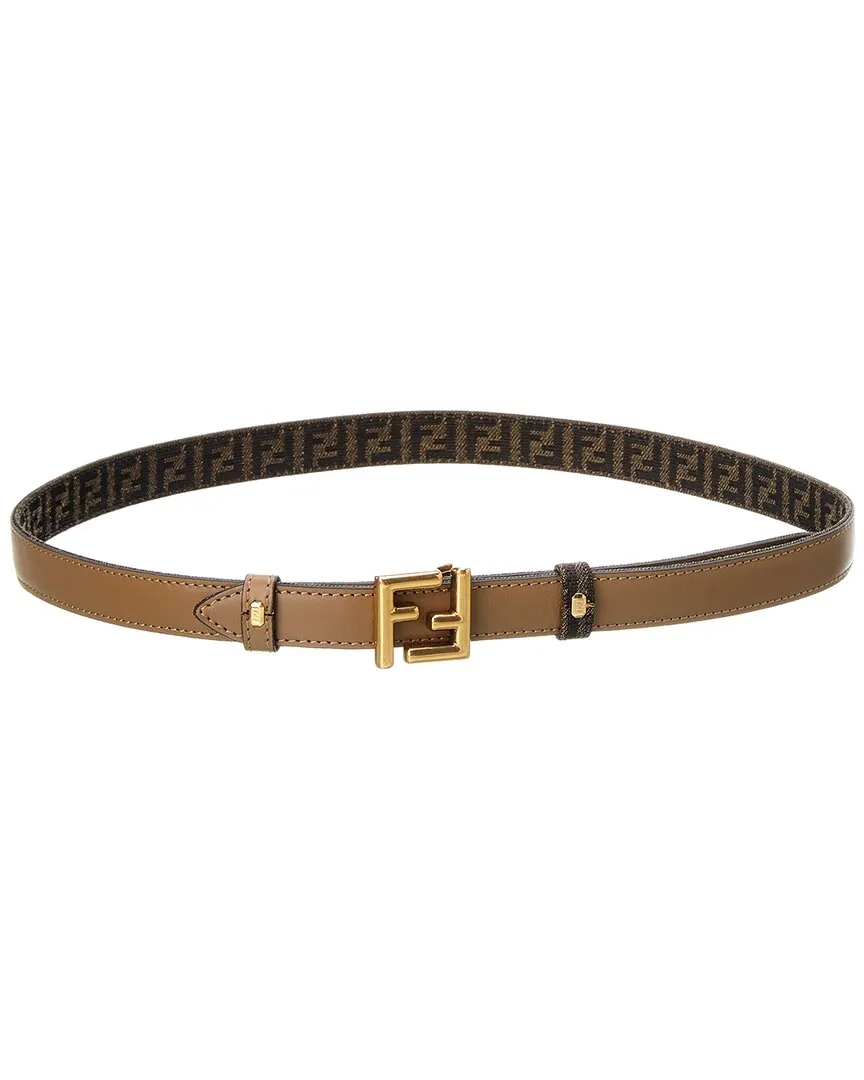 FENDI FF Reversible Jacquard & Leather Belt