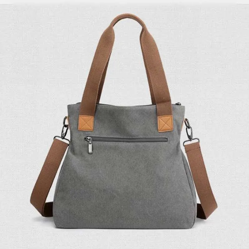 Floral Print Canvas Handbag for Women Top Handle Satchel Crossbody Bag