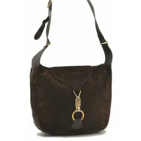 Gucci Padlock Envelope Top Brown Square G Logo Print Gg Suede And Leather Shoulder Bag