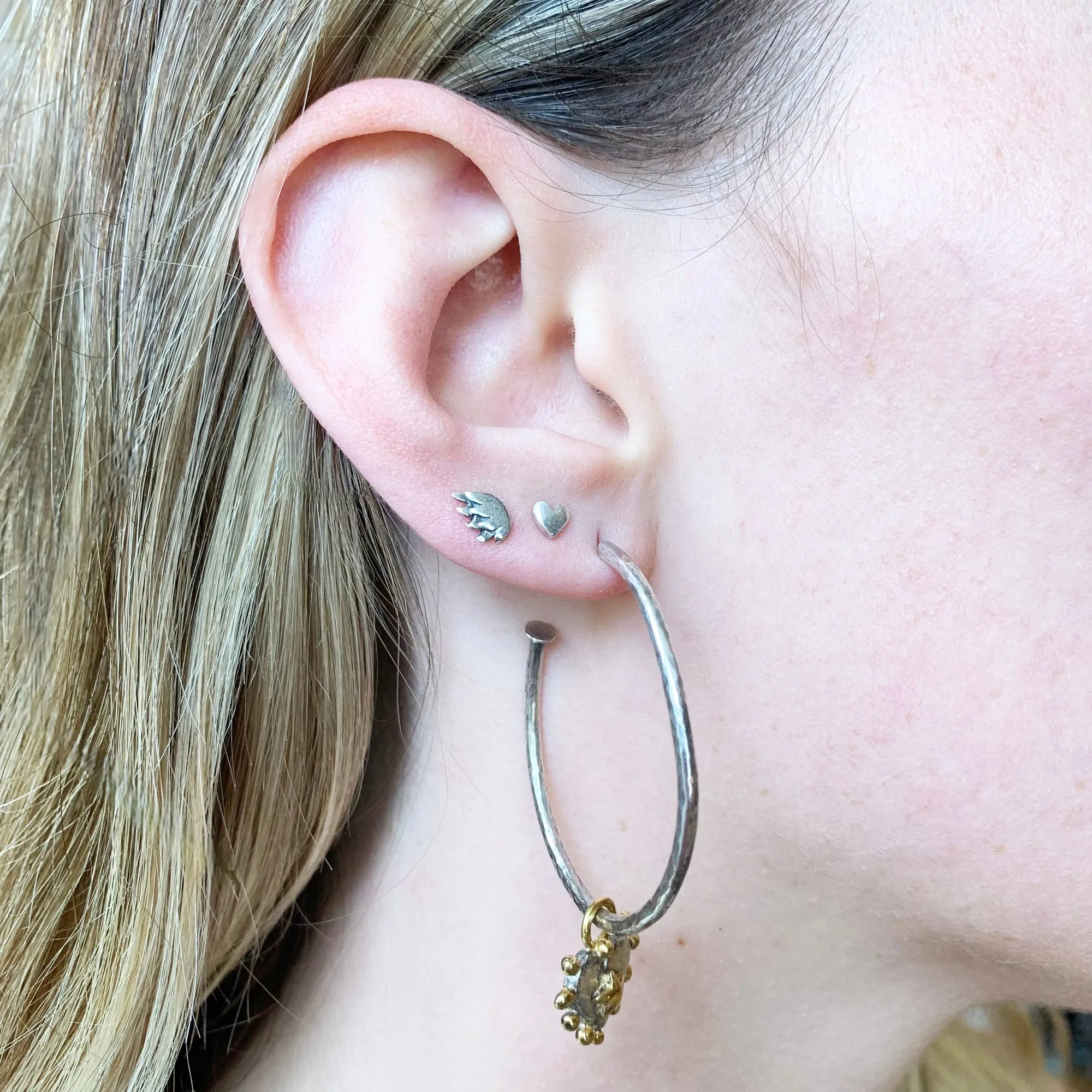 Halo Heart Hoop Earrings