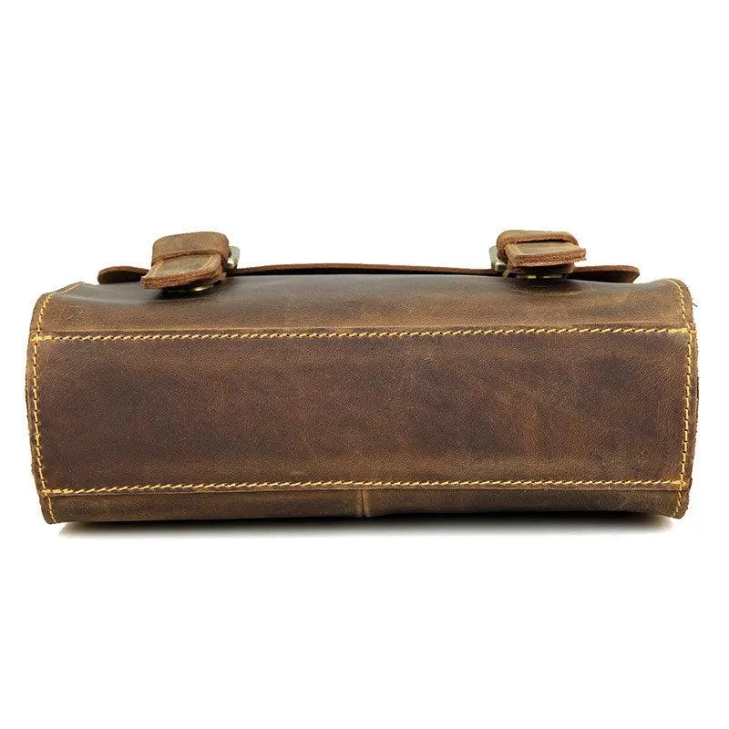 Handcrafted Vintage Style Brown Leather Shoulder Bag, Messenger Bag