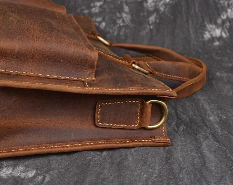 Handmade Full Grain Leather Messenger Bag, Mens Retro Leather Briefcase, Women Leather Laptop Bag, Large Satchel Crossbody Shoulder Bag Gift