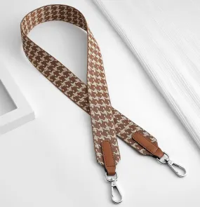 Houndstooth Pattern Canvas Shoulder Strap, 3.7cm Bag Replacement Strap, Shoulder and Crossbody Bag Strap
