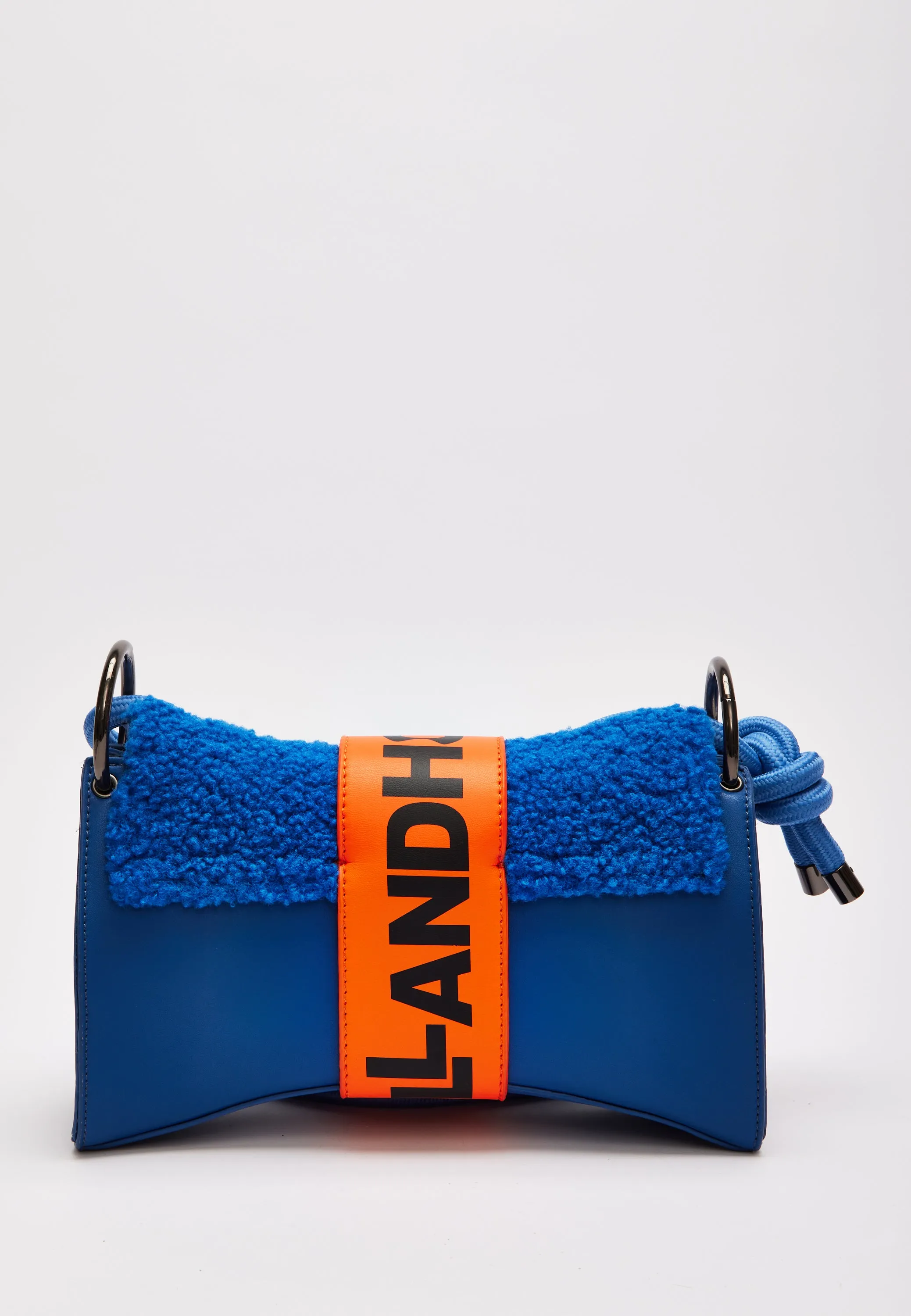 House Of Holland Cross Body Bag In Teddy Dark Blue And Orange