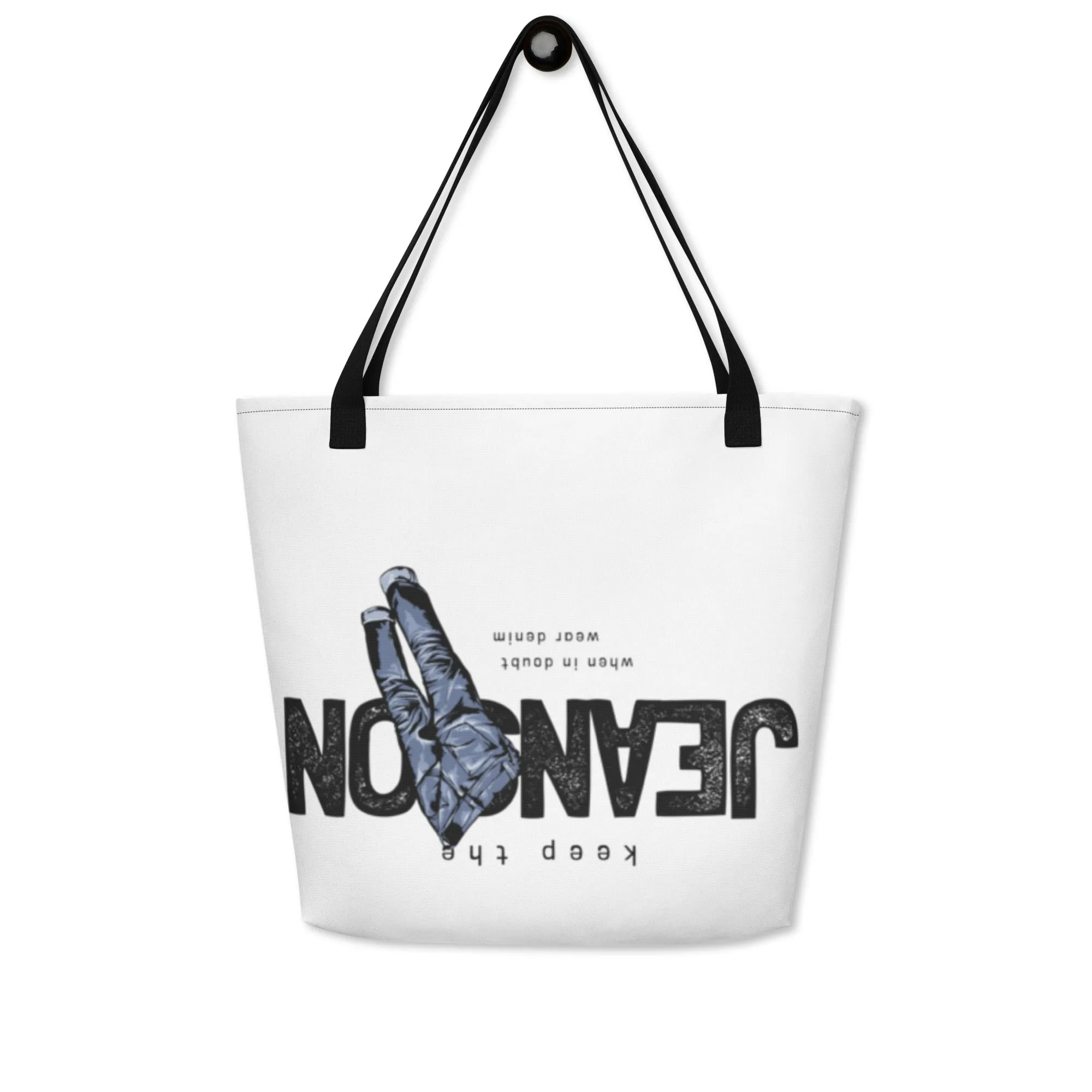 Jeans On All-Over Print Large Tote Bag