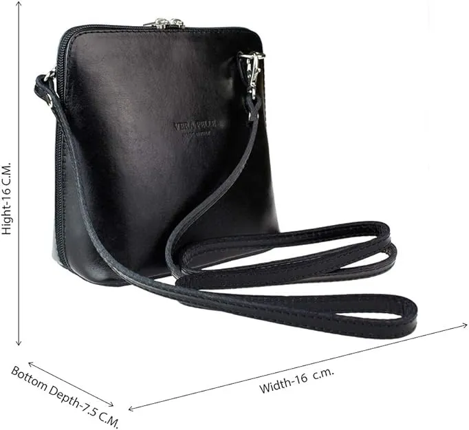 Leather Ladies Small Cross Body PS14 In Greys