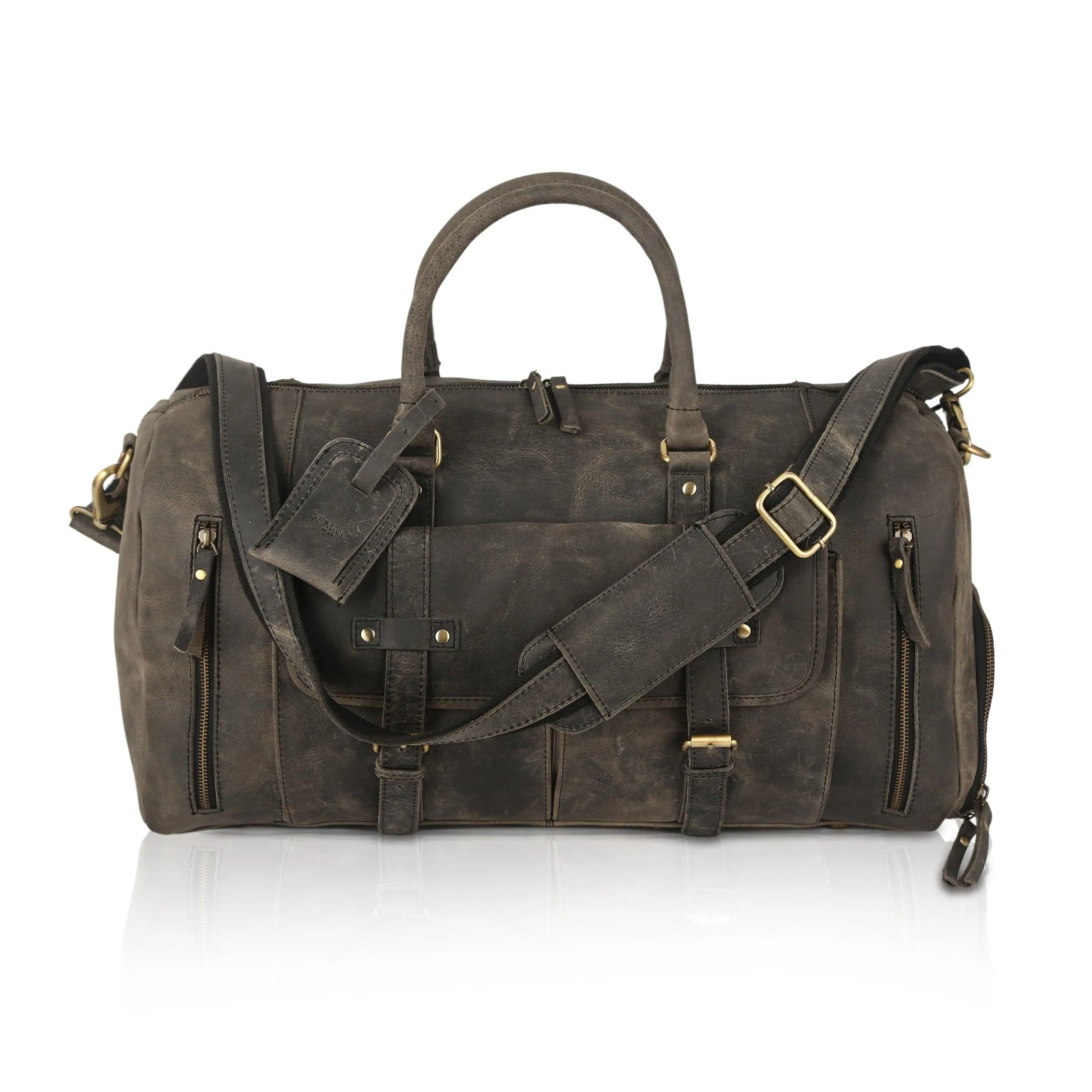 Leather Travel 20 Inch Duffel Bags for Men and Women Full Grain Leather Overnight Weekend Leather Bags Sports Gym Duffle