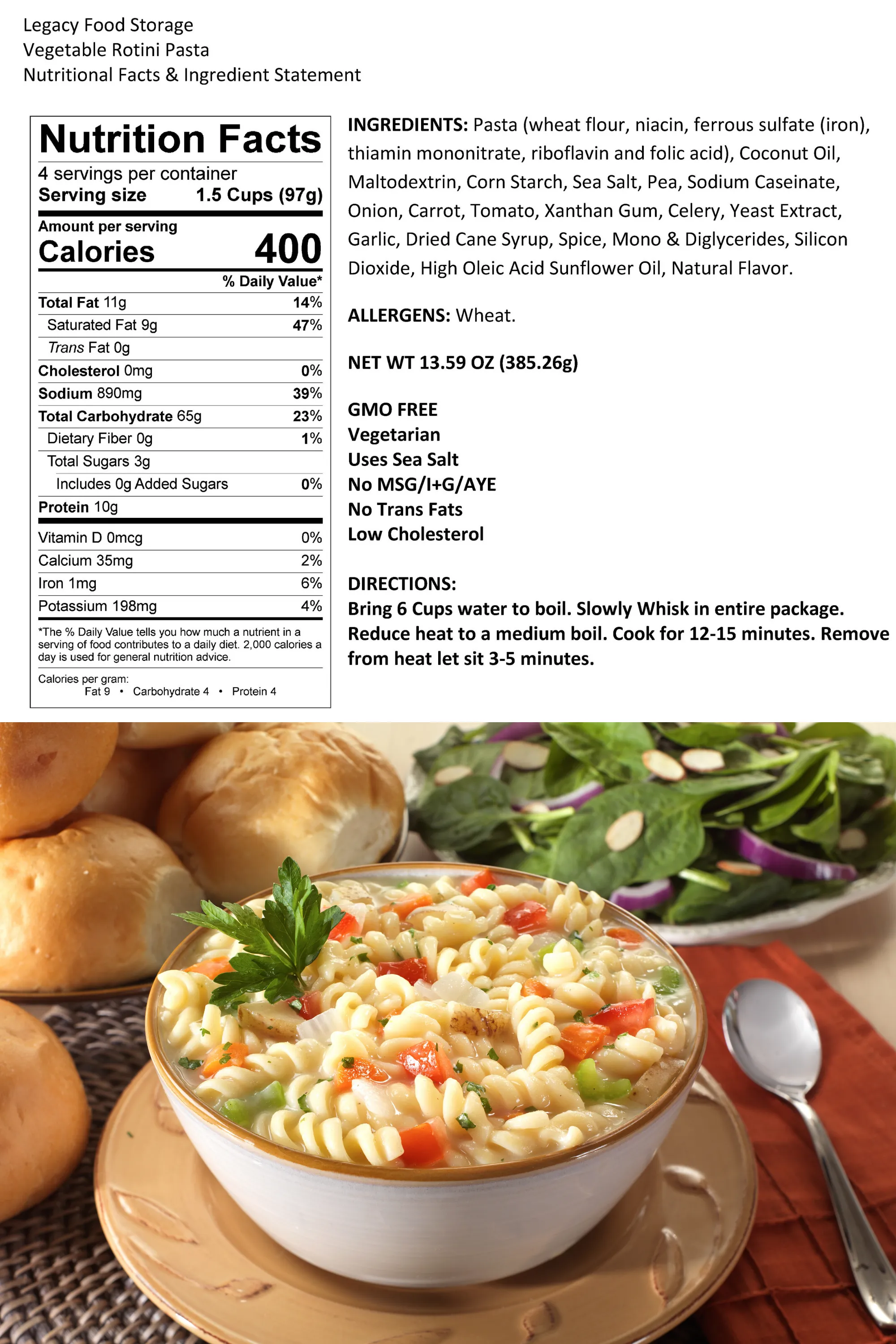 Legacy Premium Breakfast & Entrée Package - 240 Servings