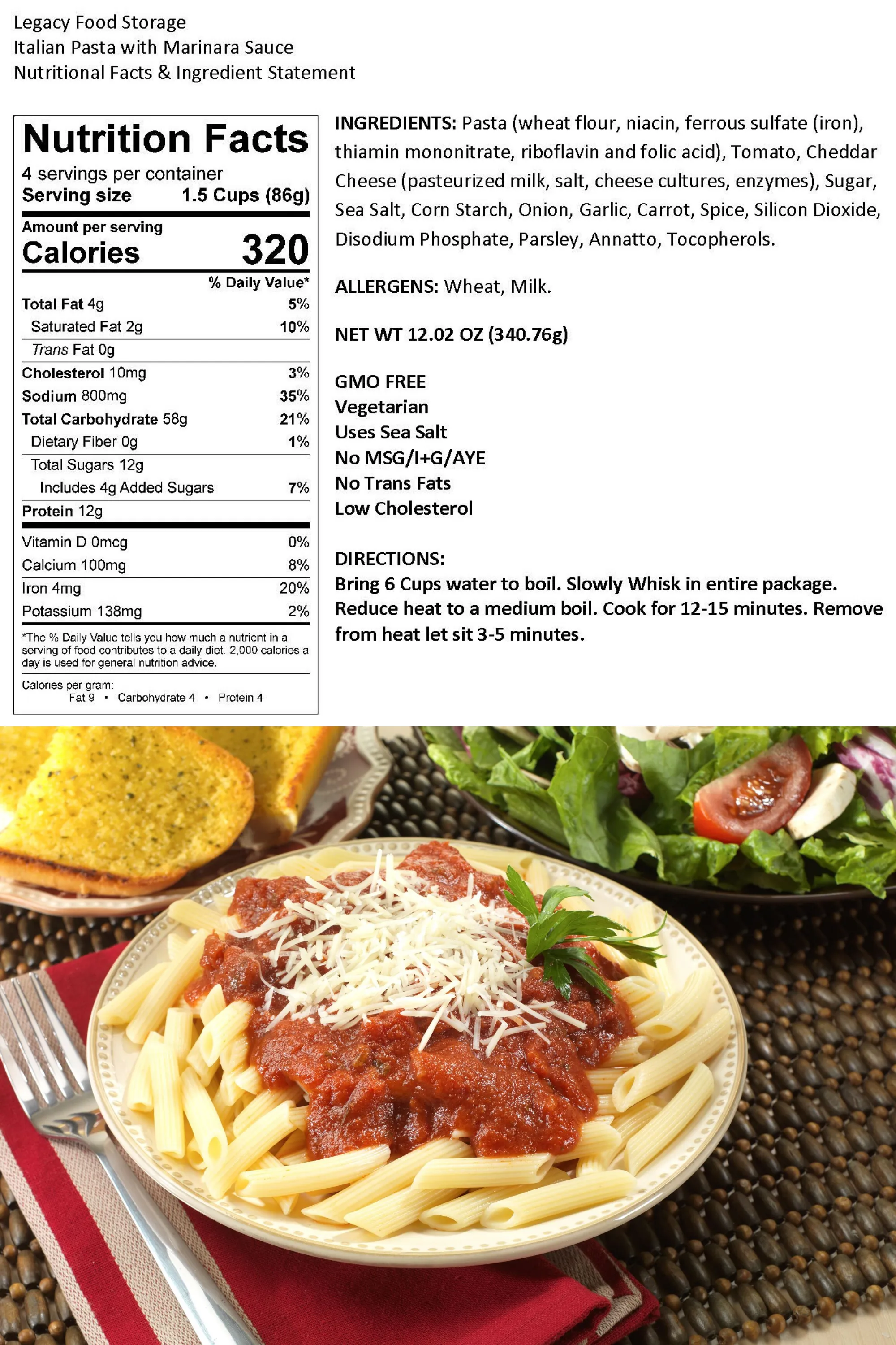 Legacy Premium Breakfast & Entrée Package - 240 Servings