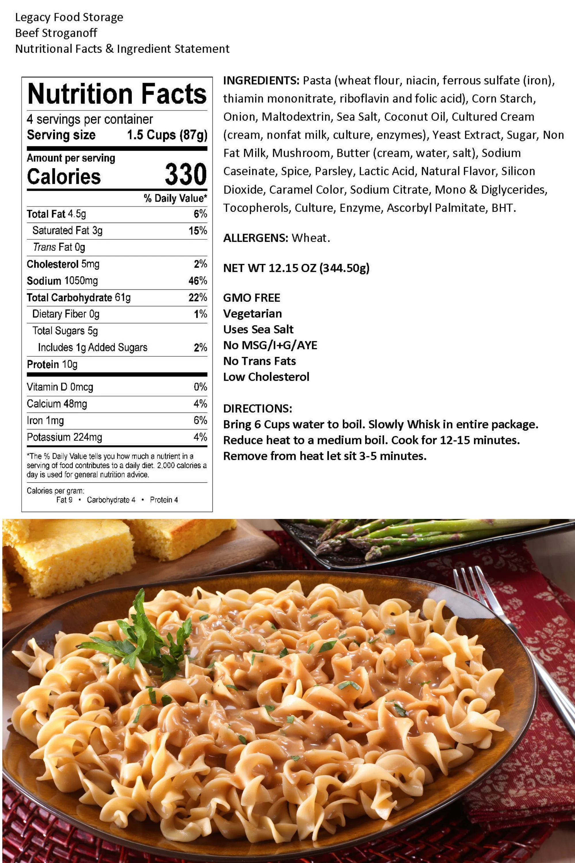 Legacy Premium Breakfast & Entrée Package - 4320 Servings