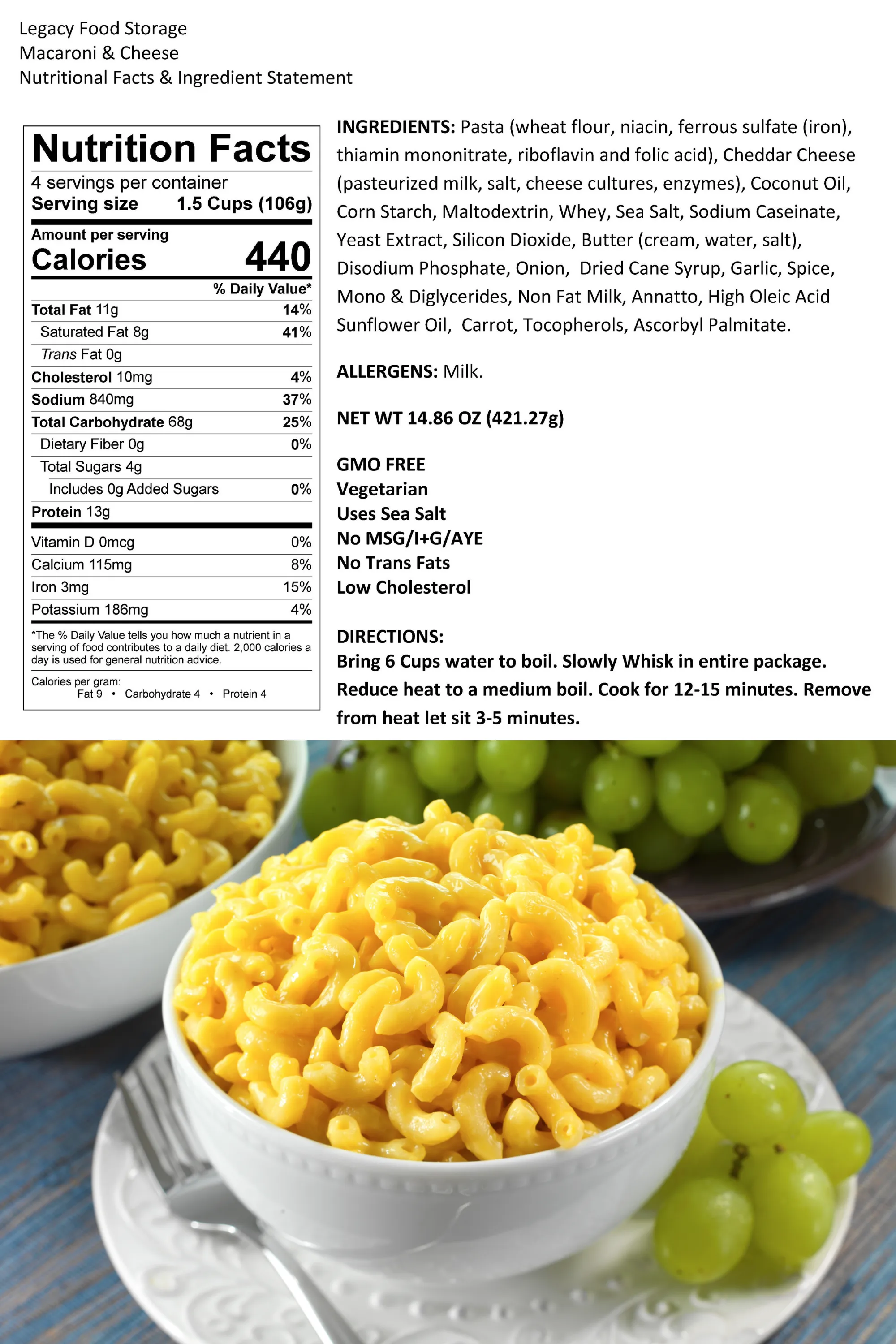 Legacy Premium Breakfast & Entrée Package - 4320 Servings