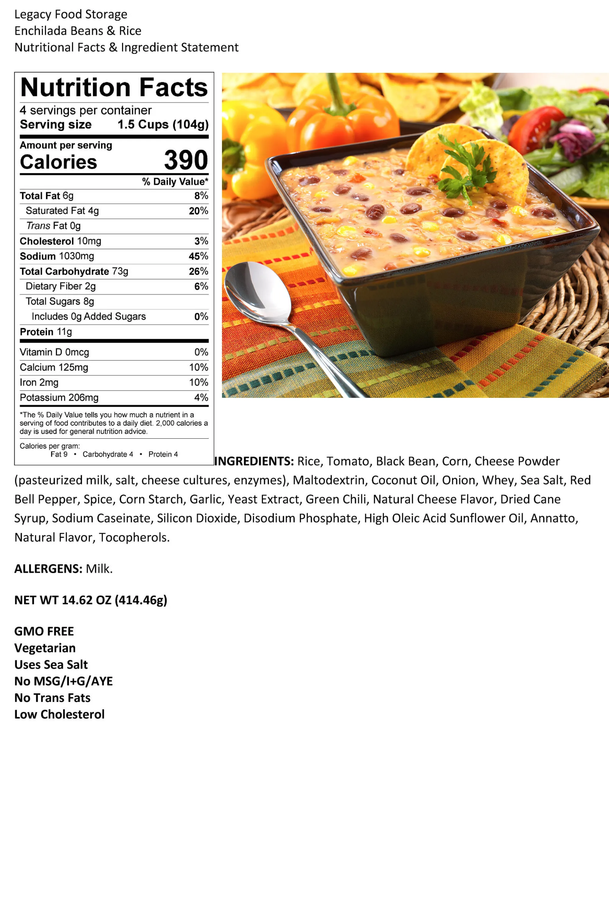 Legacy Premium Breakfast & Entrée Package - 4320 Servings